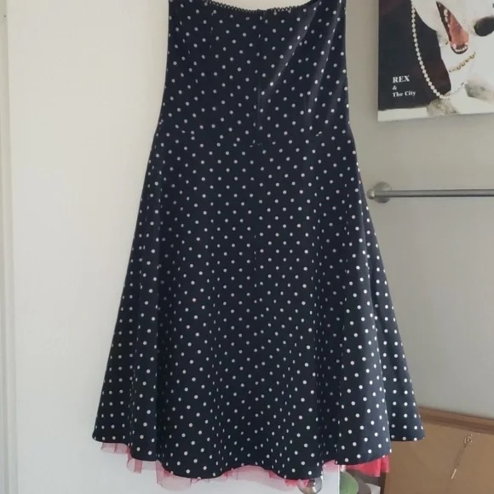 Ruby Rox Black And White Polka Dot Strapless Dress - image 2